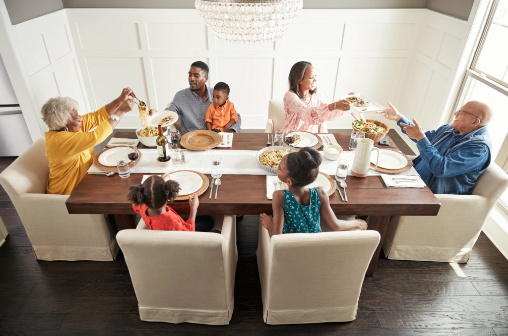 Family having breakfast at the dining table | Simple Flooring Solutions